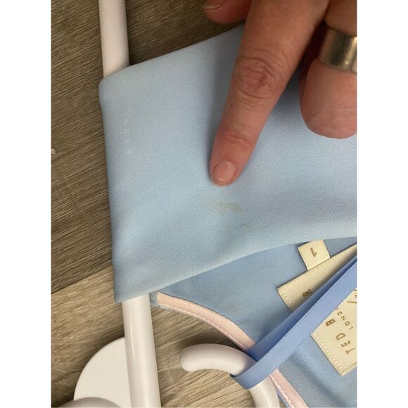 Ted Baker Effrae Harmony Cold-Shoulder Dress - Pale Blue, Sz 1 (Small) - Picture 4 of 11